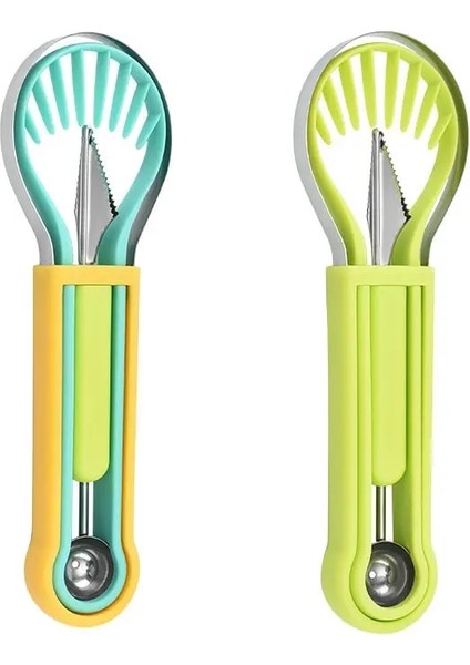 Paslanmaz Çelik Oyma Bıçağı Taşınabilir Meyve Kazma Aracı Üçü Bir Arada Ev Meyve Dilimleme Çok Fonksiyonlu Mutfak Aksesuarı (Yurt Dışından) fırsatları