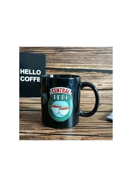 Siyah 330ML Tek Kupa Yeni Arkadaşlar Tv Show Central Perk Büyük Kupa 330 - 650ML Kahve Çay Seramik Bardak Arkadaşlar Cappuccino Kupa Arkadaşlar Için Noel Hediyeleri (Yurt Dışından)