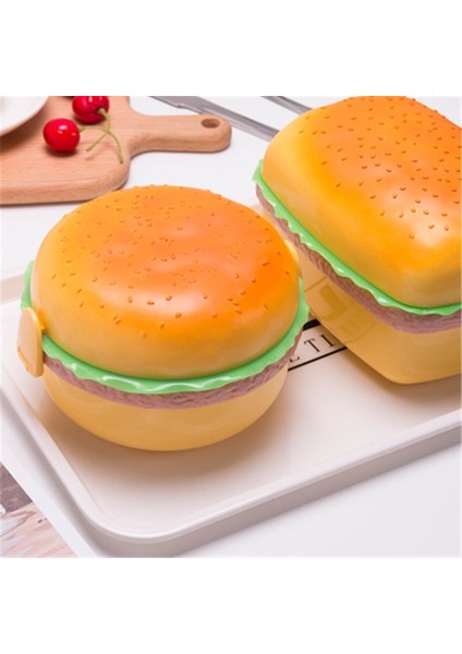 Kare Sevimli ve Yaratıcı Hamburger Öğle Yemeği Kutusu, Hamburger Öğle Yemeği Kutusu, Çocuk ve Ilkokul Yemek Kutusu (Yurt Dışından)