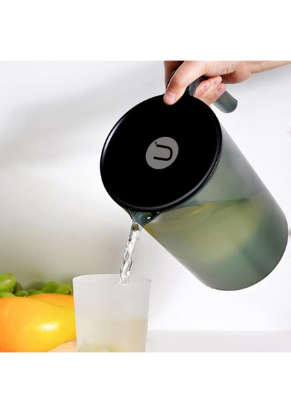 Siyah L 2000/2500ML Su Isıtıcısı Ölçeği Isı Direnci Büyük Kapasiteli Içecek Sürahisi Yuvarlak Çıkışlı Sızdırmaz Kolu Meyve Suyu Isıtıcısı (Yurt Dışından)
