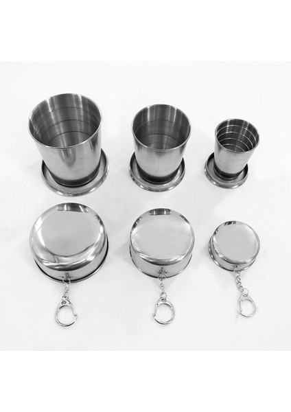75 ml Paslanmaz Çelik Katlanır Bardak Taşınabilir Açık Seyahat Kamp Teleskopik Bardak Açık Katlanabilir Drinkware 75 ML/150 ML/250 ml (Yurt Dışından)