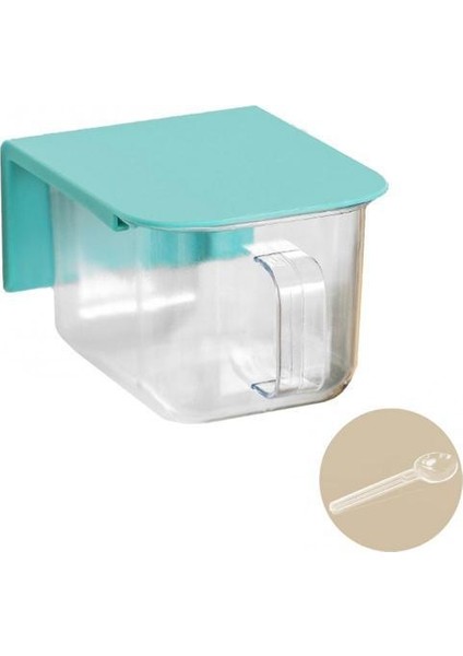 Açık Mavi Mutfak Duvara Monte Baharat Kutusu Ev Toz Geçirmez Tuz Şeker Kavanoz Konteyner (Yurt Dışından)