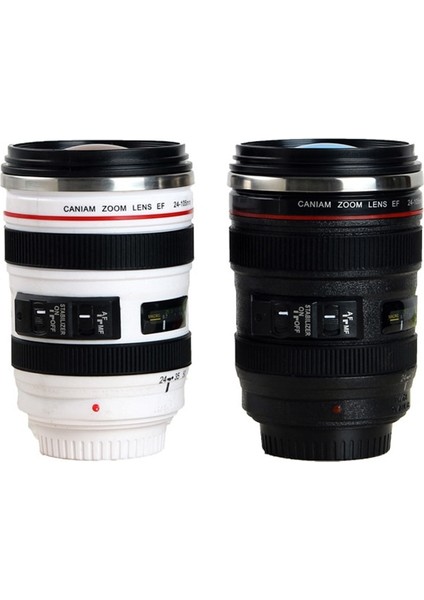 Beyaz 01 Kutu Yok 301-400ML Paslanmaz Çelik Kamera EF24-105MM Kahve Lens Kupa Beyaz Siyah Kahve Kupaları Yaratıcı Hediye Kahve Fincanları Canecas Tazas Vaso Caf (Yurt Dışından) fırsatları