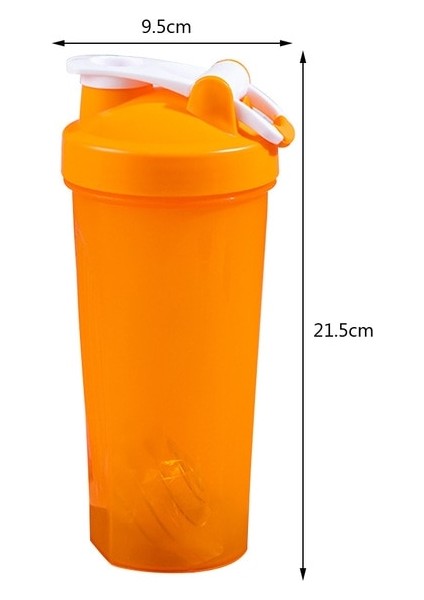Turuncu 600 ml 500/600 ml Blender Shaker Şişe Ölçekli Protein Sallar Sızdırmaz Toz Egzersiz Spor Salonu Spor Karıştırma Bardak Su Şişesi (Yurt Dışından)