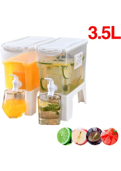 Yüksek Stil 3.5l 3.5l Soğuk Su Isıtıcısı Buzdolabı Musluk Limonata Şişesi Drinkware Su Isıtıcısı Pot Içecek Dispenseri Ev Soğuk Su Sürahisi Kova (Yurt Dışından)