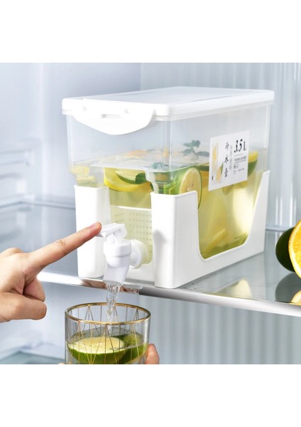 Yüksek Stil 3.5l 3.5l Soğuk Su Isıtıcısı Buzdolabı Musluk Limonata Şişesi Drinkware Su Isıtıcısı Pot Içecek Dispenseri Ev Soğuk Su Sürahisi Kova (Yurt Dışından)