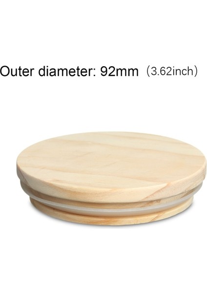 BOYUT-92MM Yeniden Kullanılabilir Bambu Ahşap Kapaklar Saman Delikli Smoothies Konserve Depolama Şişeleri Mason Kavanoz Kapağı Geniş Ağızlı Bardak Çevre Dostu Kapakları (Yurt Dışından)