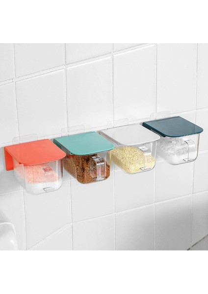 Açık Mavi Mutfak Duvara Monte Baharat Kutusu Ev Toz Geçirmez Tuz Şeker Kavanoz Konteyner (Yurt Dışından) fırsatları