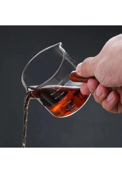 80 ml Kahve Fincanı Isıya Dayanıklı Cam Espresso Ölçüm Fincan Çift Ağızlı Cam Süt Sürahisi Ahşap Saplı Cam Ölçekli Ölçü Kupalar (Yurt Dışından) fırsatları