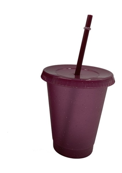 Küçük-Mor 400-700 ml Glitter Saman Bardak Flaş Tozu Su Şişeleri Kız Için Yeniden Kullanılabilir Plastik Bardak Kapaklı Kahve Fincanı Drinkware Noel Hediyesi (Yurt Dışından)