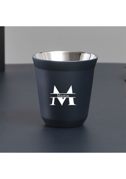 Koyu Mavi 80ML Özel Ad Paslanmaz Çelik Espresso Bardakları Çift Duvar Yalıtımlı Bardaklar Demitasse Bardaklar Kahve Içmek Için Kahve Fincanı, Ona Hediye (Yurt Dışından)