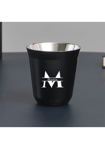 Koyu Mavi 80ML Özel Ad Paslanmaz Çelik Espresso Bardakları Çift Duvar Yalıtımlı Bardaklar Demitasse Bardaklar Kahve Içmek Için Kahve Fincanı, Ona Hediye (Yurt Dışından)