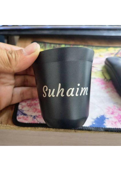 Koyu Mavi 80ML Özel Ad Paslanmaz Çelik Espresso Bardakları Çift Duvar Yalıtımlı Bardaklar Demitasse Bardaklar Kahve Içmek Için Kahve Fincanı, Ona Hediye (Yurt Dışından)