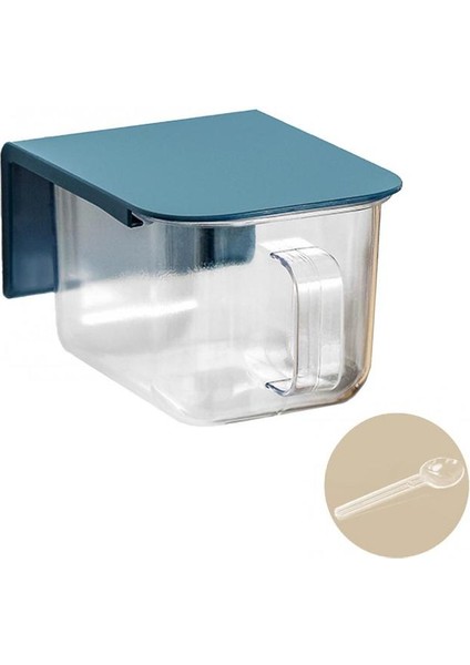 Koyu Mavi Baharat Kutusu Mutfak Duvara Monte Baharat Kutusu Ev Toz Geçirmez Tuz Şeker Kavanoz Konteyner (Yurt Dışından)