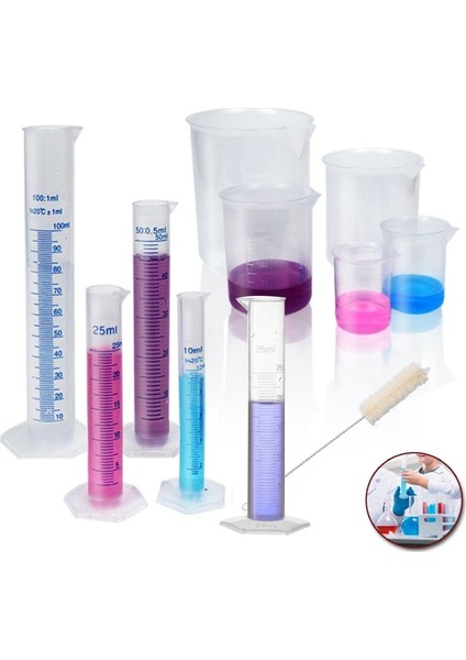 1000ML A 3 Adet 1/3 Adet 10ML-1000ML Şeffaf Ölçüm Plastik Dereceli Silindir Plastik Deneme Testi Sıvı Tüp Laboratuvar Aracı (Yurt Dışından)