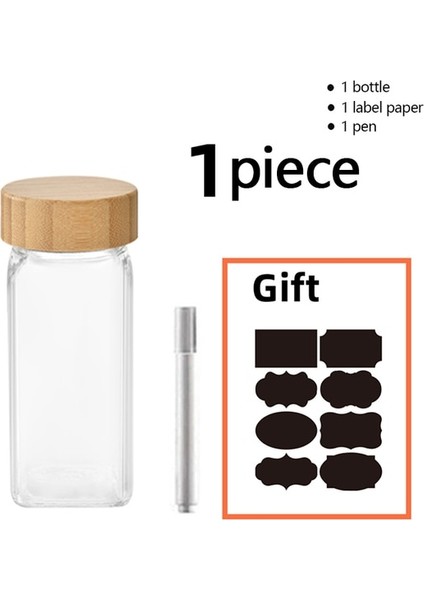 1 Parça Mutfak Organizatör ve Saklama Kabı Bambu Kapaklı Cam Baharat Kavanozları Tuz ve Biber Çalkalayıcılar Baharat Organizatör Baharat Kavanoz Seti (Yurt Dışından)