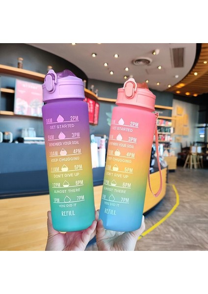 1000 ml 1 Adet Su Şişesi Motivasyon Spor Su Şişesi Sızdırmaz Şişeler Içme Açık Seyahat Spor Salonu Fitness Sürahiler Mutfak Fincan (Yurt Dışından)