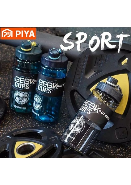 Yeşil 2.3l 2 Litre Motivasyon Su Pipetli Şişe Içme Şişesi Büyük Kapasiteli Spor Sürahiler Taşınabilir Seyahat Spor Plastik Su Bardağı (Yurt Dışından)