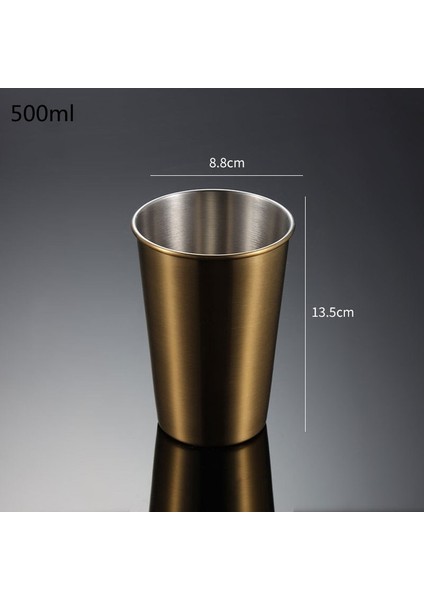 500 ml Altın 230/350/500 ml Paslanmaz Çelik Bira Bardak Ev Ofis Bar Su Süt Kupalar Mutfak Drinkware Içecekler Kahve Tumbler Çay (Yurt Dışından)
