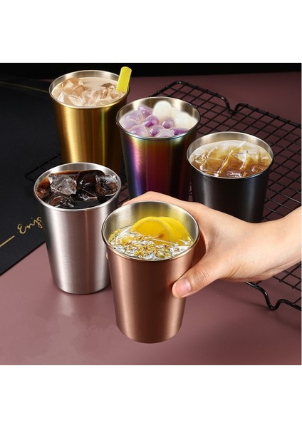 500 ml Altın 230/350/500 ml Paslanmaz Çelik Bira Bardak Ev Ofis Bar Su Süt Kupalar Mutfak Drinkware Içecekler Kahve Tumbler Çay (Yurt Dışından) fiyatları
