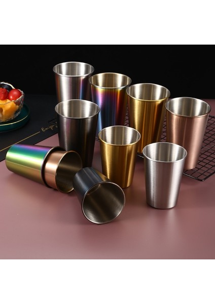 500 ml Altın 230/350/500 ml Paslanmaz Çelik Bira Bardak Ev Ofis Bar Su Süt Kupalar Mutfak Drinkware Içecekler Kahve Tumbler Çay (Yurt Dışından) modelleri