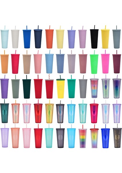 Gardient 4 701-800ML 2023#710ML/24OZ Tumbler Bling Elmas Çivili Saman Soğuk Bardak Logosuz (Yurt Dışından)