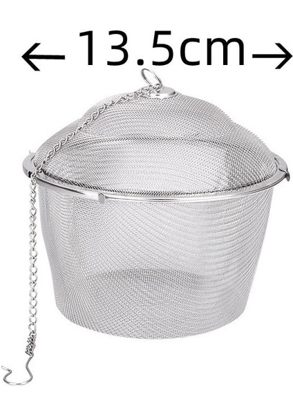 13.5 cm Baharat Baharat Topu Sepeti Çay Topu Paslanmaz Çelik Lezzet Torbası Tencere Tadı Halojen Kutu Çanta Çorba Tadı Kutusu Süzgeç Sepeti (Yurt Dışından)