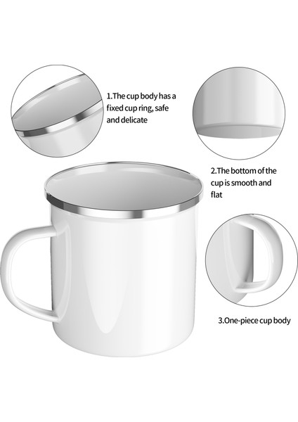 Beyaz Emaye Kahve Kupaları 350 ml Yaratıcı Kahve Fincanı Seyahat Çay Bardağı Süt Emaye Kupalar Ev Mutfak Drinkware Noel Partisi Hediyeleri (Yurt Dışından) fırsatları
