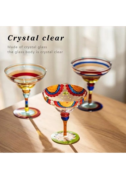 Şeffaf 270 ml Yaratıcı Renkli Şampanya Bardakları Kokteyl Bardakları Margarita Şarap Bardağı El Yapımı Kurşunsuz Kadeh Bardak Ev Bar Düğün Parti Için (Yurt Dışından)