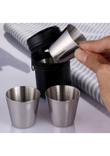 Gösterildiği Gibi Altı Bardak 30ML 4/6 Adet 70ML Dış Mekan Pratik Paslanmaz Çelik Bardak Shot Seti Mini Bardak Viski Şarap Için Kılıf Taşınabilir Drinkware Seti (Yurt Dışından) modelleri