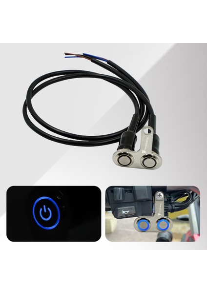 Universal Motosiklet Açma Kapama Düğmesi Çift Tuşlu Işıklı Gidon Bağlantılı Aç Kapa Tuşu fiyatları