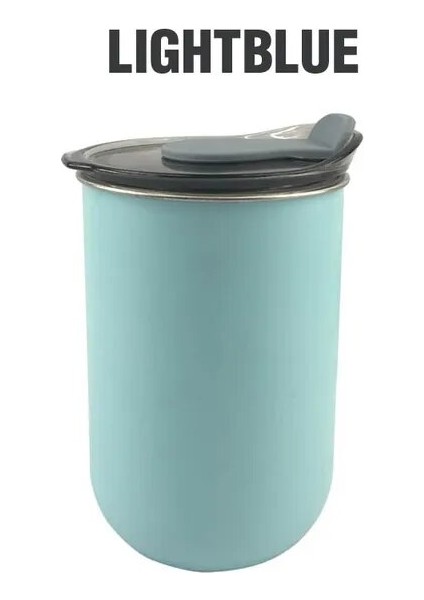 Lightblue Paslanmaz Çelik Kapaklı Su Bardağı Içme Deliği Isıya Dayanıklı Kahve Kapaklı Kupa Ev Kullanımı Için Taşınabilir Seyahat Açık Hediyeler (Yurt Dışından)