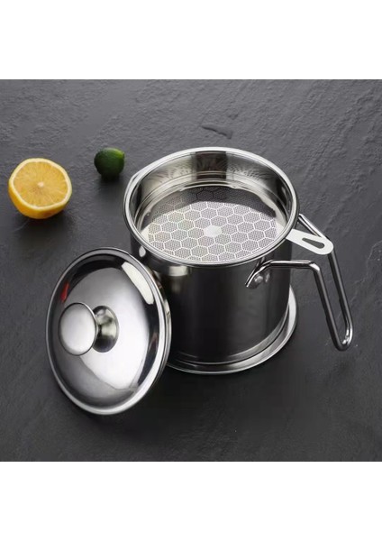 1.3l Siyah Kavrama 1.2l Paslanmaz Çelik Yağ Süzgeç Pot Konteyner Sürahi Saklama Kutusu Filtre ile Pişirme Yağı Pot Mutfak Ev Aletleri Için (Yurt Dışından)