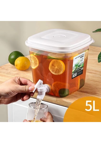 5l 5l Soğuk Su Isıtıcısı Musluk Buzdolabı Soğuk Su Kovası Limonata Şişesi Içecek Su Sebili Drinkware Yaz Için (Yurt Dışından)