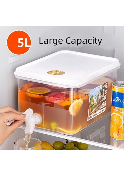 5l 5l Soğuk Su Isıtıcısı Musluk Buzdolabı Soğuk Su Kovası Limonata Şişesi Içecek Su Sebili Drinkware Yaz Için (Yurt Dışından)