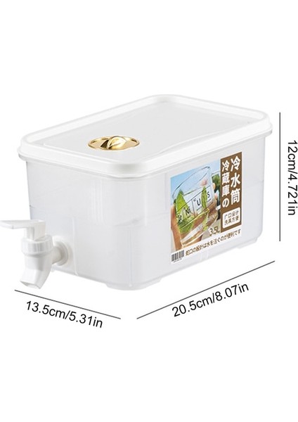 C Beyaz 3.5l 4l Su Isıtıcısı Meyve Çayı Kovası Musluk Buzdolabı Buz Soğuk Şişe Konteyner Mutfak Büyük Kapasiteli Soğuk Su Sürahi (Yurt Dışından)