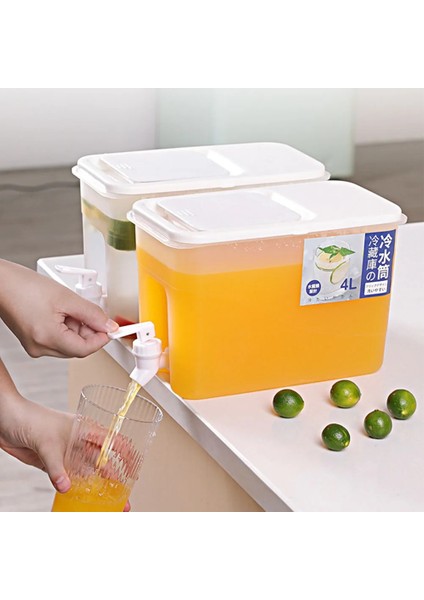C Beyaz 3.5l 4l Su Isıtıcısı Meyve Çayı Kovası Musluk Buzdolabı Buz Soğuk Şişe Konteyner Mutfak Büyük Kapasiteli Soğuk Su Sürahi (Yurt Dışından) fiyatları