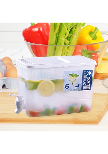 C Beyaz 3.5l 4l Su Isıtıcısı Meyve Çayı Kovası Musluk Buzdolabı Buz Soğuk Şişe Konteyner Mutfak Büyük Kapasiteli Soğuk Su Sürahi (Yurt Dışından) fırsatları