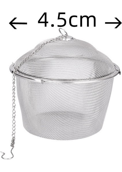 4.5 cm Baharat Baharat Topu Sepeti Çay Topu Paslanmaz Çelik Lezzet Torbası Tencere Tadı Halojen Kutu Çanta Çorba Tadı Kutusu Süzgeç Sepeti (Yurt Dışından)