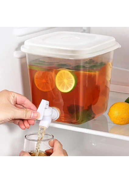 Beyaz Içecek Sebili Soğuk Su Isıtıcısı Musluklu Su Sebili Sürahi Içecek Limonata Suyu Kovası Yaz Içeceği Tıkaç Şişesi (Yurt Dışından)