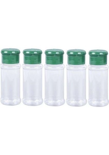 Yeşil 5 Adet 100 ml Plastik Baharat Tuz Biber Çalkalayıcılar Baharat Kavanoz Barbekü Çeşni Sirke Şişeleme (Yurt Dışından)