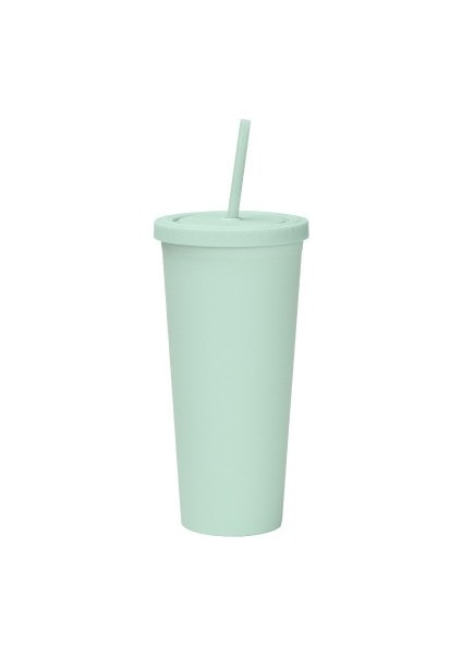 Açık Yeşil 700 ml Yeniden Kullanılabilir Yaratıcı Kupa Bardak Plastik Bardak Kapaklı Çok Renkli Saman Bardak Noel Hediyesi Noel Özel Yeni Yıl Partisi (Yurt Dışından)