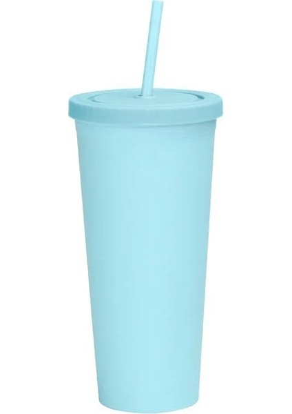 Açık Yeşil 700 ml Yeniden Kullanılabilir Yaratıcı Kupa Bardak Plastik Bardak Kapaklı Çok Renkli Saman Bardak Noel Hediyesi Noel Özel Yeni Yıl Partisi (Yurt Dışından)