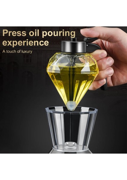 Beyaz 200 ml Bal Dağıtıcı Elmas Şekilli Cam Yağ Dağıtıcı Büyük Kapasiteli Yağ Dağıtıcı Çok Fonksiyonlu Yağ Şişesi Sirke 2023 (Yurt Dışından)
