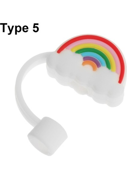 Tip 5 Yaratıcı Silikon Saman Fiş Kullanımlık Içme Toz Kapağı Cam Bardak Aksesuarları Karikatür Fişler Ipuçları Kapak Mutfak Drinkware Temiz (Yurt Dışından)