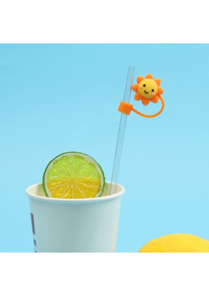 Tip 5 Yaratıcı Silikon Saman Fiş Kullanımlık Içme Toz Kapağı Cam Bardak Aksesuarları Karikatür Fişler Ipuçları Kapak Mutfak Drinkware Temiz (Yurt Dışından) indirimleri