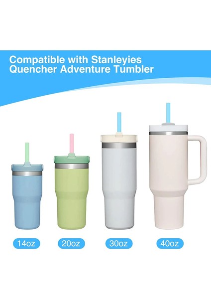 Mavi 7pse Set 7 Adet Set Stanley Için Uyumlu Yedek Pipet 20 Oz 30 Oz 40 Oz Bardak Tumbler, 6 Paket Temizleme Fırçası ile Yeniden Kullanılabilir Pipetler (Yurt Dışından)