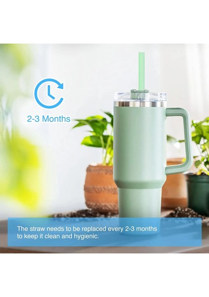 Mavi 7pse Set 7 Adet Set Stanley Için Uyumlu Yedek Pipet 20 Oz 30 Oz 40 Oz Bardak Tumbler, 6 Paket Temizleme Fırçası ile Yeniden Kullanılabilir Pipetler (Yurt Dışından)