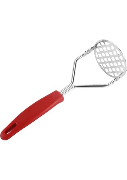 Kırmızı Patates Ezici Dayanıklı Kaymaz Saplı Patates Basınçlı Mutfak Yemek Odası Günlük Yaşam Için Basmalı Tip Patates Ezme Ezici (Yurt Dışından)