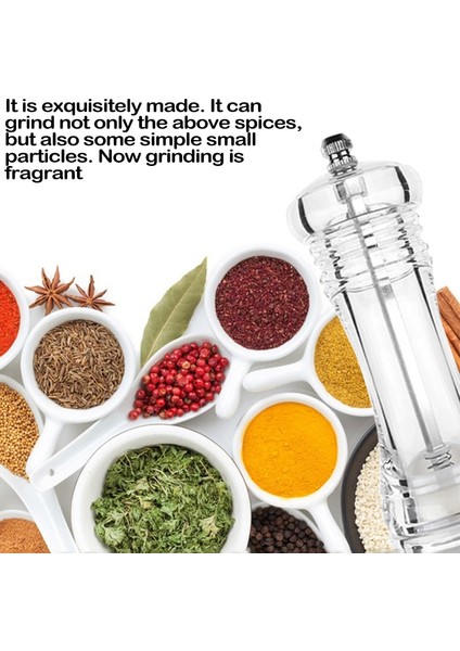 Açık Gri Tuz ve Karabiber Öğütücü Manuel Tuz ve Karabiber Öğütme Tuz ve Biber Çalkalayıcılar Akrilik Baharat Şişesi 6 Inç Baharat Aracı Gadget'ı (Yurt Dışından) fiyatları